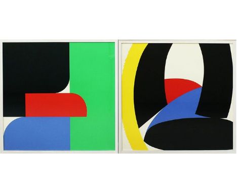 Pfahler, Georg Karl (1926 Emetzheim 2002) Zwei konkrete Kompositionen. Siebdruck/leichtem Karton, je u. mit Bleistift sign. u