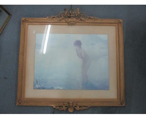 A Paul Emile Chabas print of a September Man in an ornate 19th century gilt frame Location: 