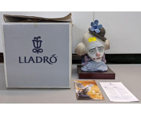 A Lladro sad clown head figurine with original box, number 5130, designed by Jose Puche for LladroLocation: 