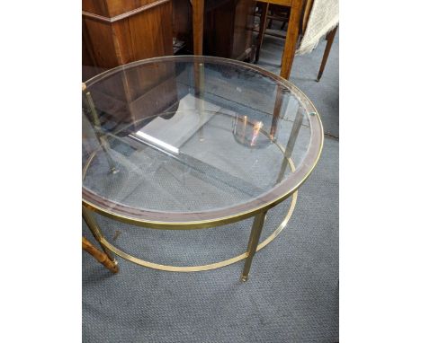 A 19th century tripod occasional table, 60cm h x 68cm w, together with a vintage glass topped coffee tableLocation: 