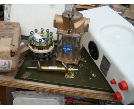 Marine boat and yacht accessories includes: Vetus hydraulic steering cylinder MTC52-JMP seawater strainer-Bomar Hatch (x 2)-R