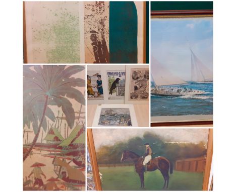 A group of pictures to include a 1969 limited edition screen print on paper 'Portrait of Ruskin'Location: A1M 