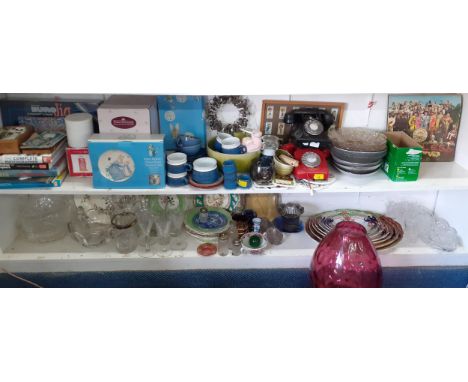 Two vintage telephones, mixed Denby glazed pottery and other collectablesLocation: 1:4+1.5 