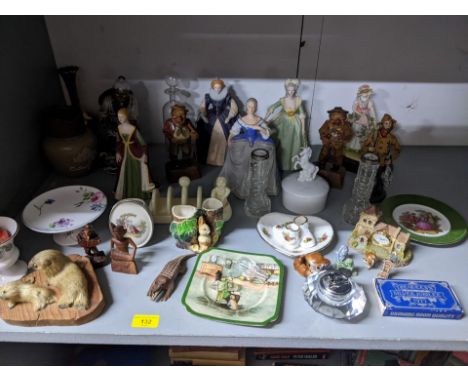 A mixed lot of ceramics and glass to include four Franklin Mint Historical Figures limited edition to include Marie Antoinett
