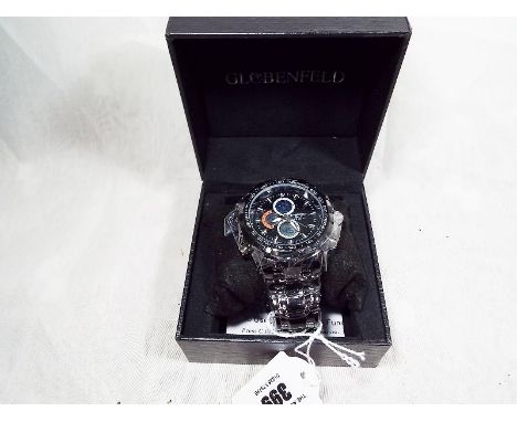 Globenfeld - An unused Sports Shark Grey watch with jet black dial and multiple displays and functions to include date time a