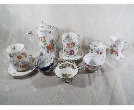 A small collection of Rosenthal china, comprising coffee pot, creamers and sugar bowl decorated in the Versailles pattern and