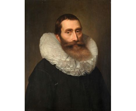 Attributed to Johannes Cornelisz Verspronk (1600/3-1662) Dutch Portrait of a gentleman in a large white ruff Oil on panel, 66