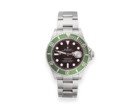 A Rare Stainless Steel 50th Year Submariner Anniversary Automatic Calendar Centre Seconds Wristwatch, signed Rolex, Oyster Pe