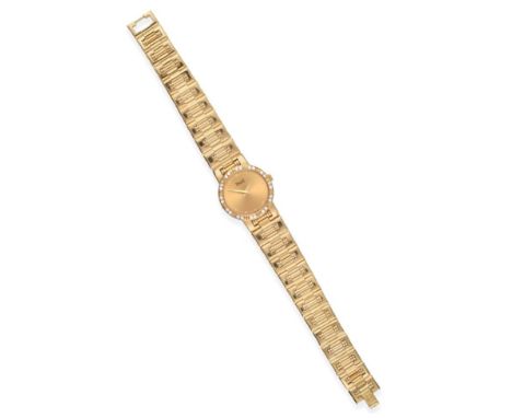 A Lady's 18ct Gold Diamond Set Wristwatch, signed Piaget, model: Piaget Dancer, ref: 80563K81, circa 2000, quartz movement, c