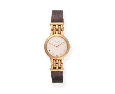 A Lady's 18ct Gold Wristwatch, signed Patek Philippe, model: Calatrava, ref: 4812, circa 2000, (calibre E15) quartz movement 