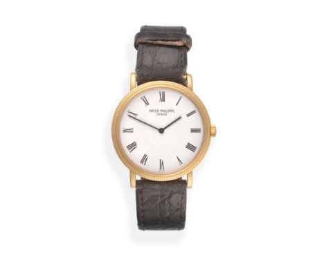 An 18ct Gold Automatic Wristwatch, signed Patek Philippe, model: Calatrava, ref: 5120J-001, circa 2008, (calibre 240/111) lev