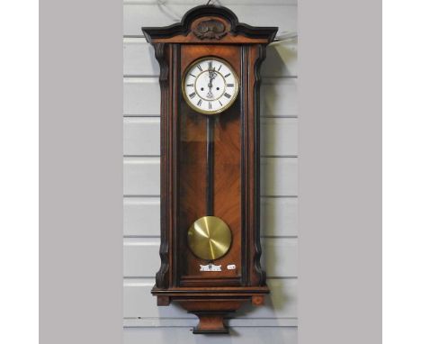 A 19th century Vienna style wall clock, with a white enamel dialCondition report: Looks to be complete overall. Does not run 