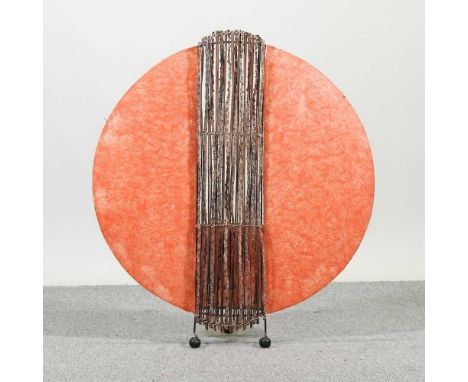 A 1960's Atomic orange floor lamp, 74cm high