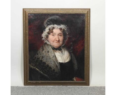 English school, 19th century, portrait of a lady, oil on canvas, 60 x 50cm