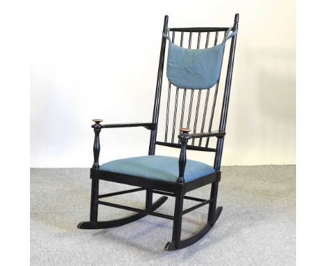 A vintage Swedish ebonised rocking chair, 'Isabella' by Karl Axel Adolfsson for Gemla