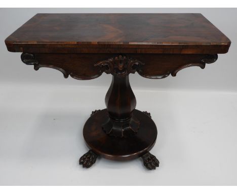 Victorian Rosewood Card Table 