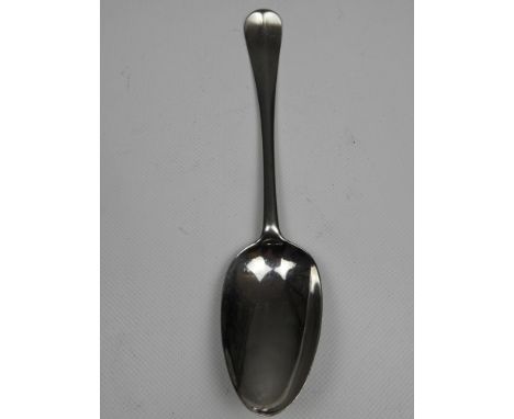 A GII Silver Table Spoon - Hanoverian Pattern with Pointed Drop not Initialled - Hallmarked for London 1728 - The Spoon is Ap