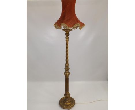 Gilt Standard Lamp with Shade