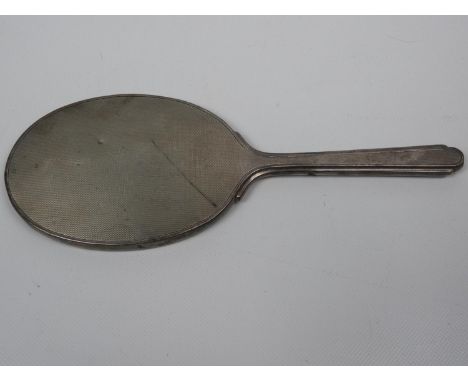 London Silver Engine Turned Hand Mirror 