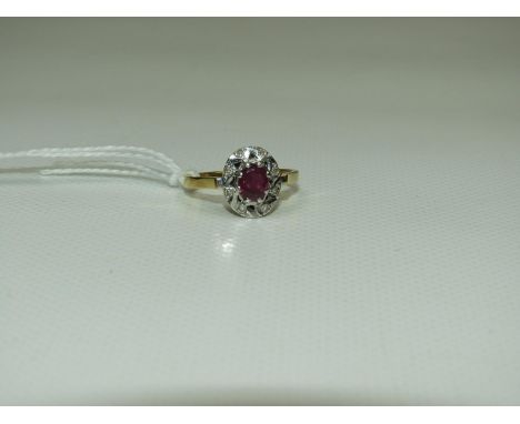 18ct Gold Ruby and Diamond Ring 