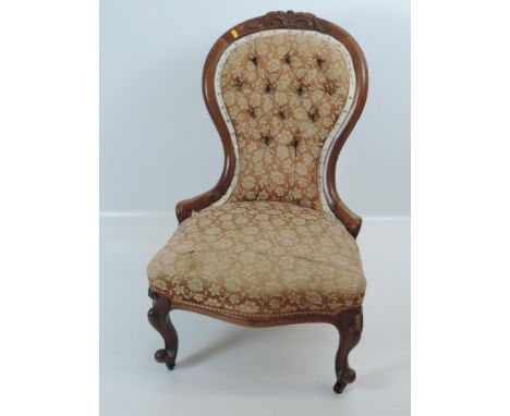 Victorian Mahogany Spoon Back Ladies Chair 
