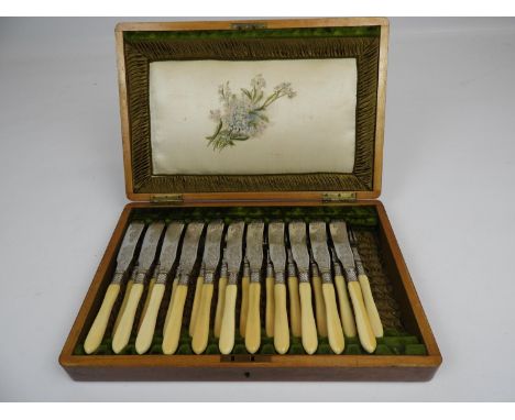 Cased Fish Cutlery - One Knife and Fork Missing 
