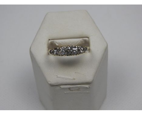 18ct Gold Diamond Gypsy Ring - Old Cut Diamonds 