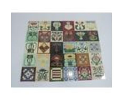 30x Neatco Ceramic Arts and Crafts, Art Nouveau and Victorian Style Tiles Each Tile Measures 6" x 6" 