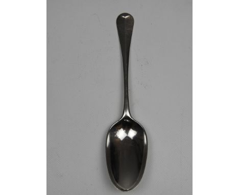 A GII Silver Table Spoon - Hanoverian Pattern with Pointed Drop Initialled and Dated (1727) to the Terminal underside - Hallm