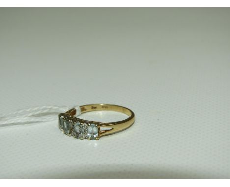 9ct Gold Topaz and Diamond Ring