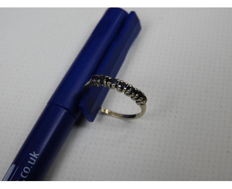 14ct Gold Sapphire Half Eternity Ring - Shank has Been Repaired 