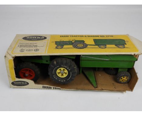 Tonka Farm Tractor and Wagon No. 2710  in Original Box 