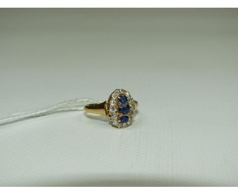 18ct Gold Diamond and Sapphire Ring 