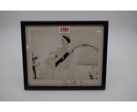 Queen Elizabeth, The Queen Mother: Beaton (Cecil, photographer): sepia photograph of the Queen Mother, seated in gown, signed