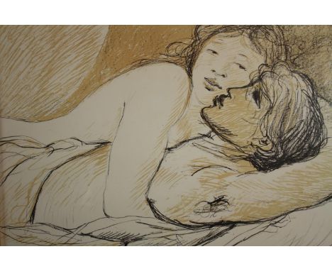 Salvatore Fiume (Italian. 1915–1997). Lithograph. Signed in pencil. Framed and glazed. H.65 W.85cm. 