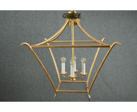 Candelabra style ceiling light. Newport Home Interiors Aria. Brass. H.70cm. 