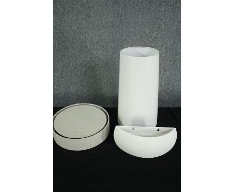 Two ceiling light and a down light. H.43cm. (largest) 