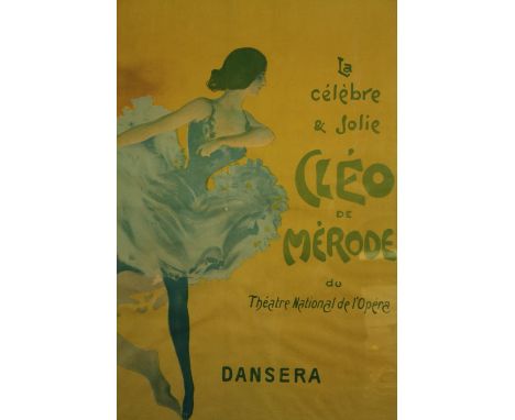 Jean Paul de Paleologue (Romania. 1855-1942). Signed 'Pal' in the plate. Cleo De Merode. Paris. Lithograph poster printed by 