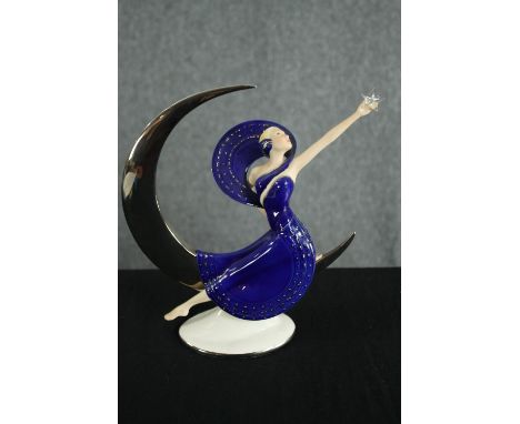 Franklin Mint. Porcelain figurine. Moonlight in Platinum by Victoria Oldham. 1987. H.26cm. 