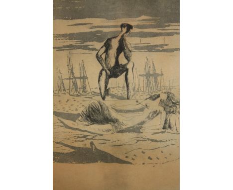 Lithograph. Signed indistinctly by the artist in pencil and numbered 46/100. Probably German. Signed and framed. H.72 W.53cm.