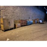Miscellaneous Toolboxes, Qty 17 (All Pictured), Rigging/ Removal Fee: $1,500