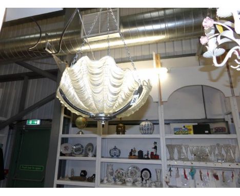 An Art deco 'Clam Shell' ceiling light