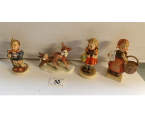 4 Goebel figurines including rare Bambi group