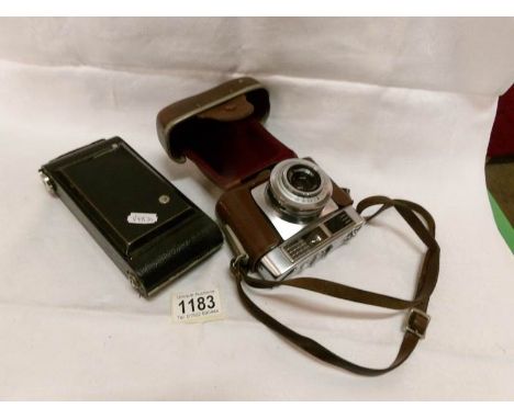 A Zeiss Ikon 'Contessa' LK camera and a Kodak folding camera