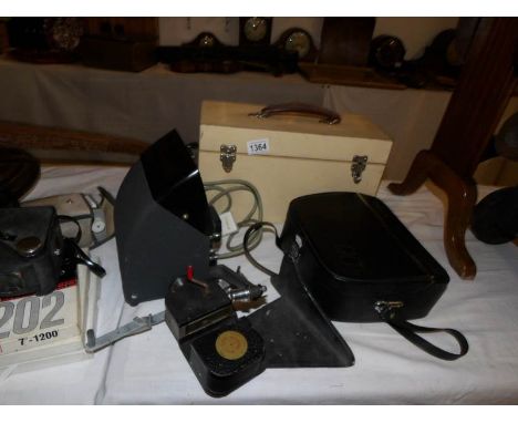 A quantity of photographic equipment including projector