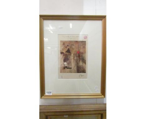 A vintage Joan Miro artist's proof print signed in pencil 'Miro'