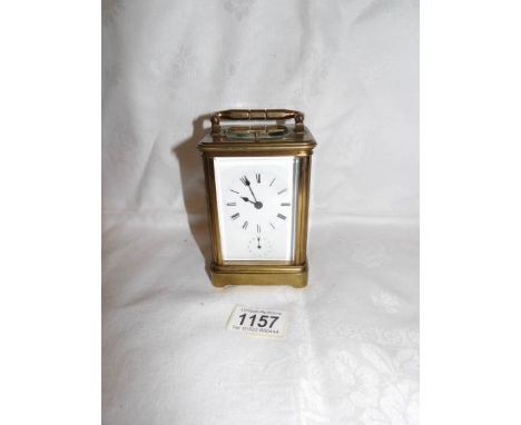 A brass carriage clock a/f