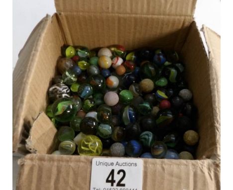 A box of vintage marbles