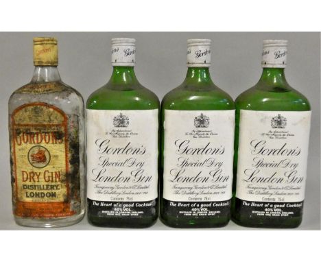 Gordons Special Dry Gin, 75cl x 3 and Gordons Dry Gin, 75 cl x 1 (4). 