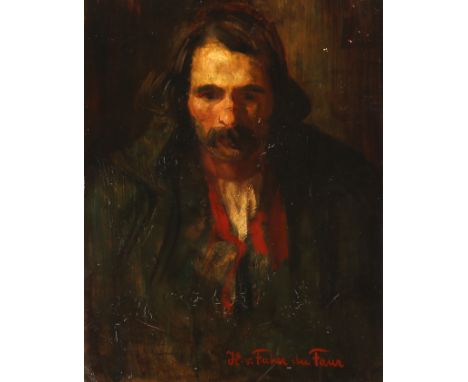 {Hans von Faber du Faur. 1863 Stuttgart - 1940 München.} Sign. Portrait eines bärtigen Mannes. Öl/Ktn. 65 x 50 cm